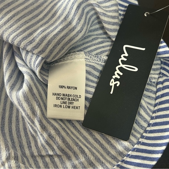 Lulu's Tank Top Striped Blue White Size XS NWT - Picture 5 of 7